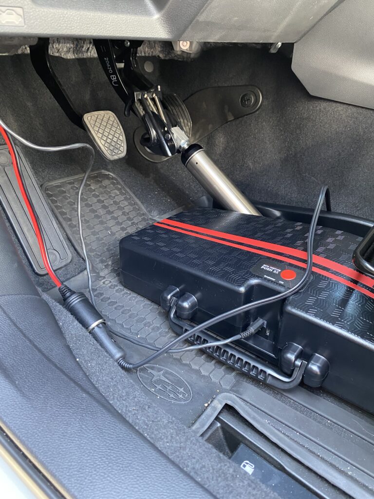RVI brake installed on brake pedal in car